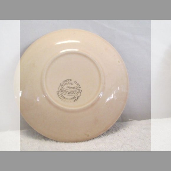 Vintage Barkwood Vernonware Coffee Cup & Saucer 1950’s California USA Pottery - Picture 3 of 9